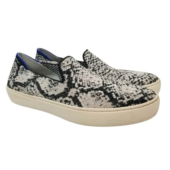 Rothy's Women's Black Gray Snakeskin Slip On Sneakers Size 7 - Picture 1 of 8